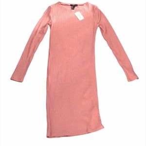 FOREVER 21 bodycon long sleeves ribbed midi dress